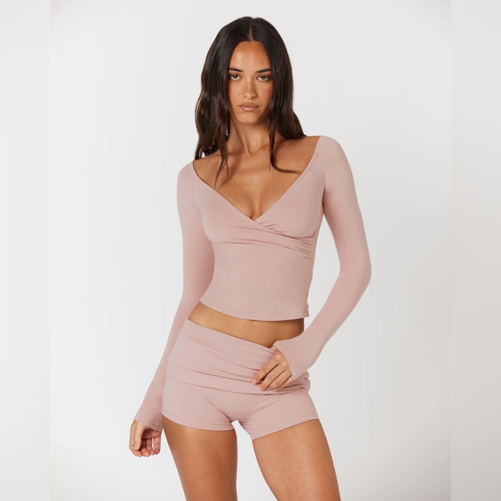 CSB Dusty Pink Off the Shoulder Wrap Top Size Small BNWT